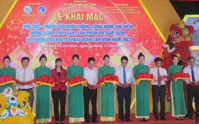 Opening of the Fair: Exhibition of farming, agricultural, forestry, and fishery processing technology, VIETGAP products, OCOP, and promotional market of Tan Binh district in 2023
